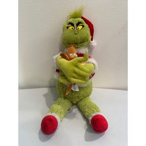 Universal Studios Dr Seuss The Grinch Plush Santa Suit with Max Dog 2013 Green